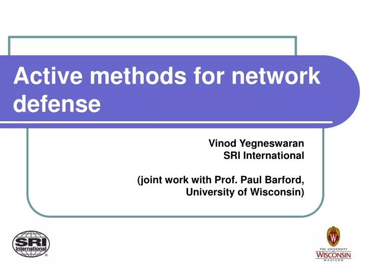active methods for network defense