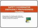 PPT - SAFETY COORDINATOR EMERGENCY EVACUATION TRAINING PowerPoint ...