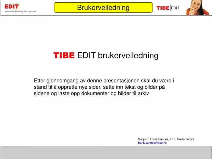 tibe edit brukerveiledning