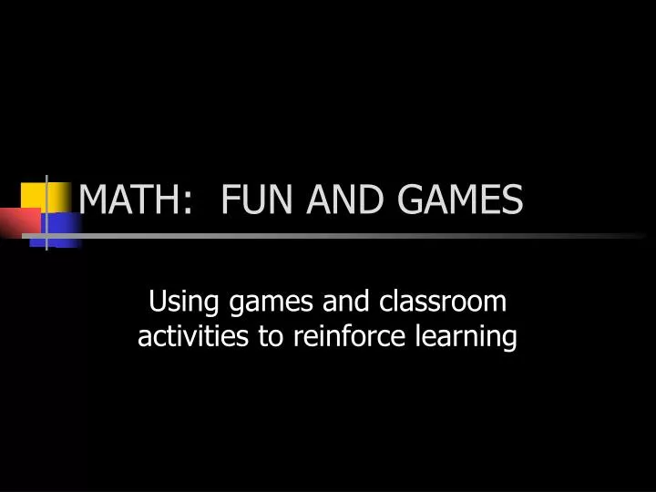 math fun and games