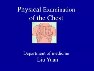 Physical Examination of the Chest Department of medicine Liu Yuan