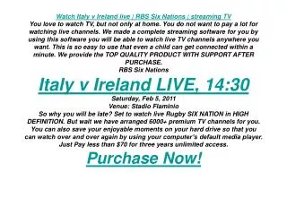 Watch Italy v Ireland live | RBS Six Nations | streaming TV