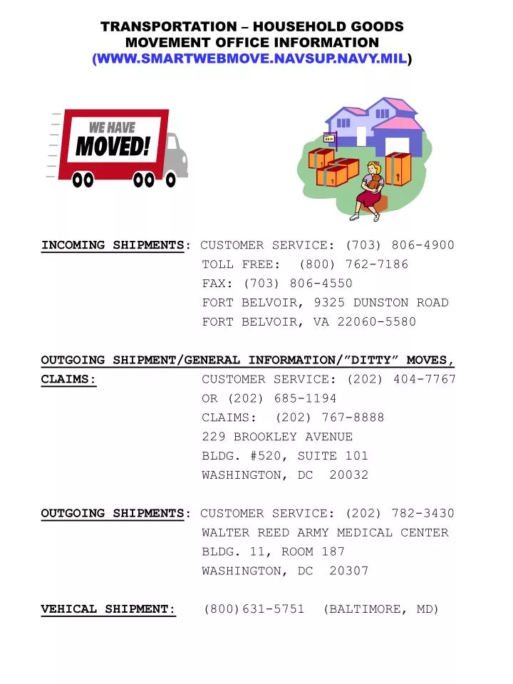 transportation household goods movement office information www smartwebmove navsup navy mil