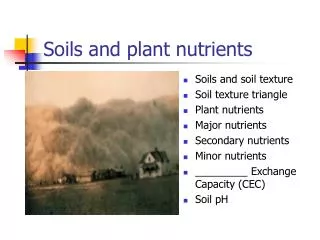 Soils and plant nutrients