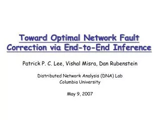 Toward Optimal Network Fault Correction via End-to-End Inference