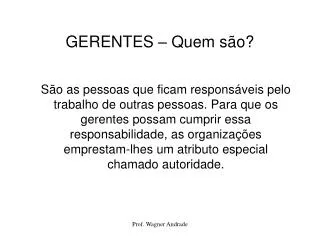 gerentes quem s o
