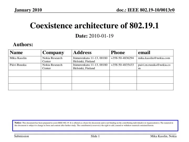 coexistence architecture of 802 19 1