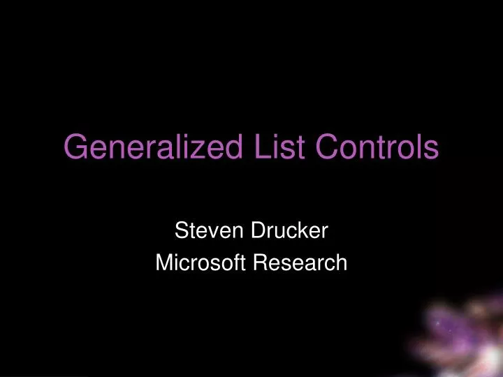 generalized list controls