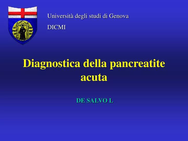 diagnostica della pancreatite acuta
