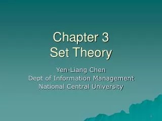 Chapter 3 Set Theory