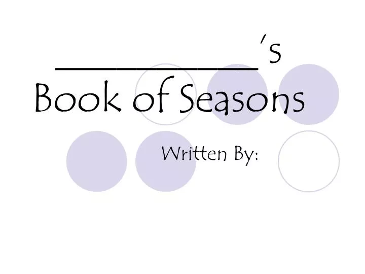 s book of seasons