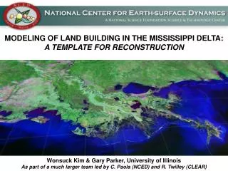 MODELING OF LAND BUILDING IN THE MISSISSIPPI DELTA: A TEMPLATE FOR RECONSTRUCTION