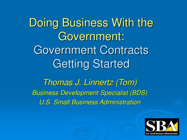 doing business with the government government contracts getting started