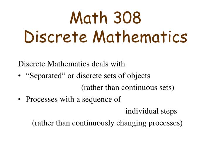 math 308 discrete mathematics