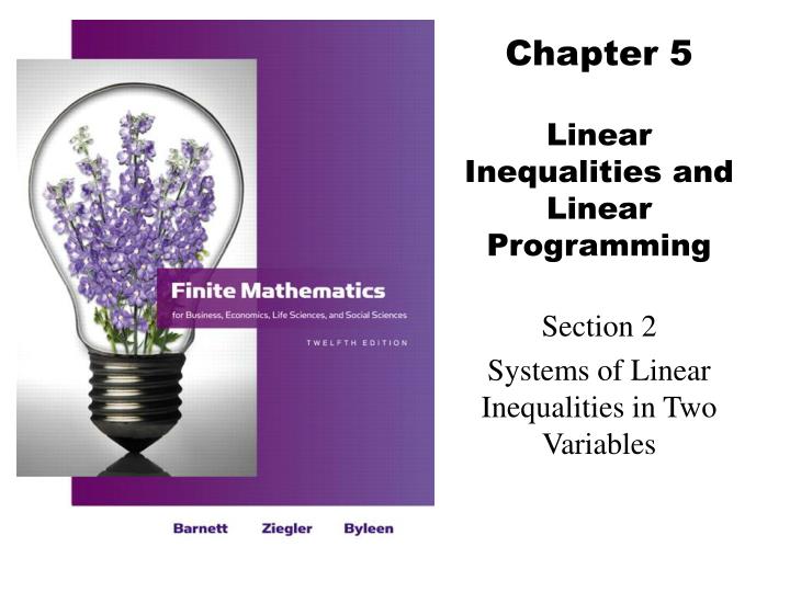 chapter 5 linear inequalities and linear programming