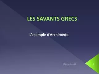 les savants grecs
