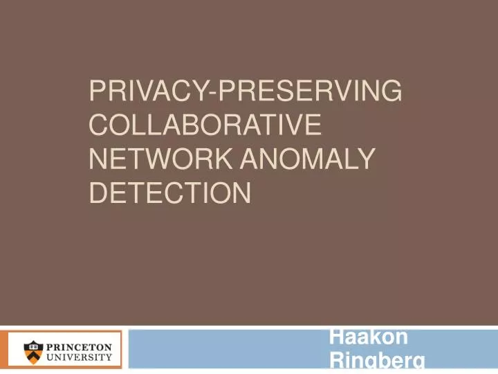 privacy preserving collaborative network anomaly detection