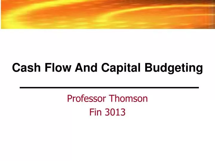 cash flow and capital budgeting