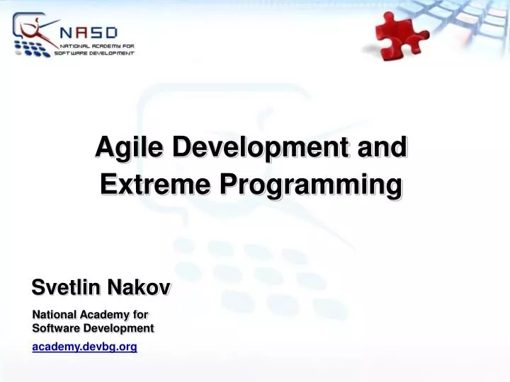 agile development and extreme programming