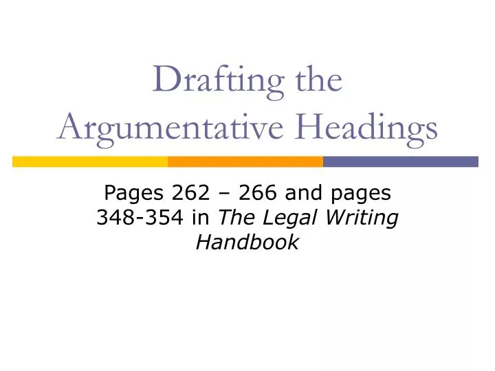 drafting the argumentative headings