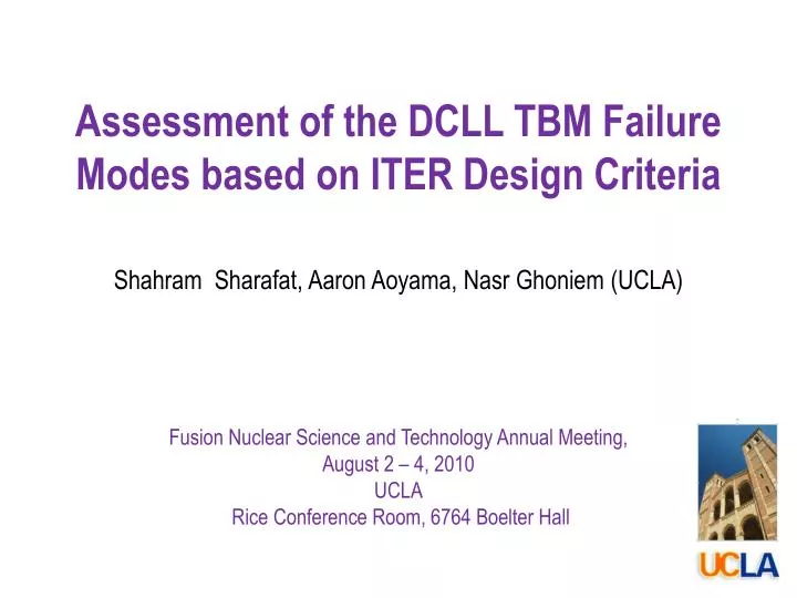 assessment of the dcll tbm failure modes based on iter design criteria