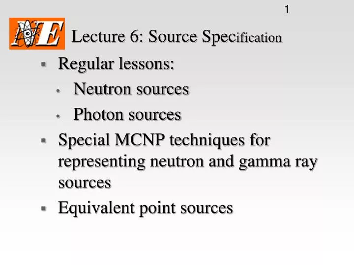 lecture 6 source spec ification