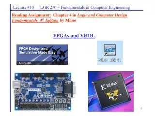 Lecture #10 EGR 270 – Fundamentals of Computer Engineering