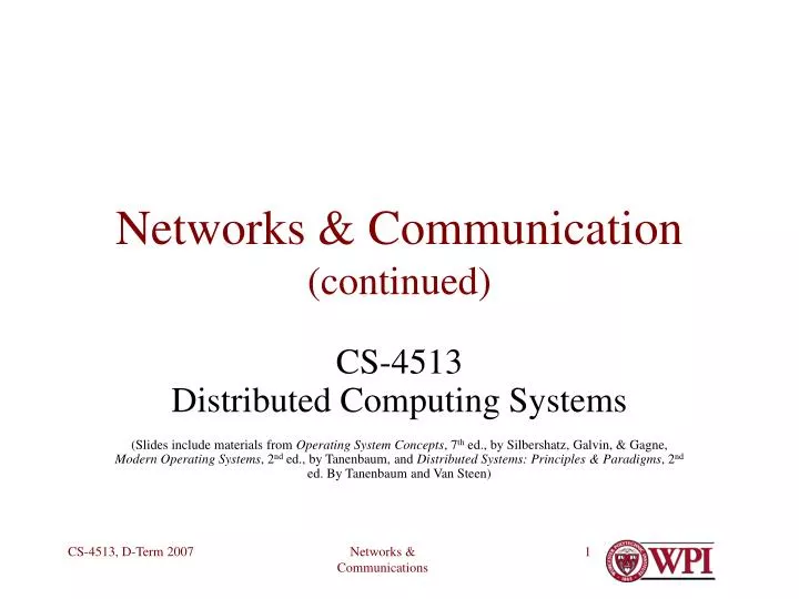 networks communication continued