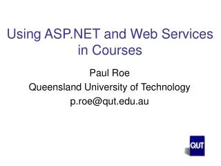 Using ASP.NET and Web Services in Courses