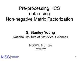 Pre-processing HCS data using Non-negative Matrix Factorization