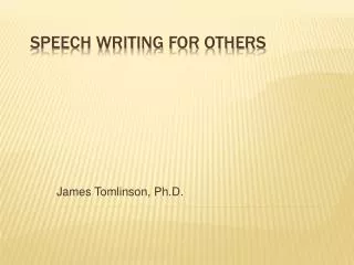 Speech Writing for Others