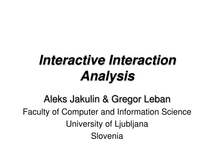 interactive interaction analysis