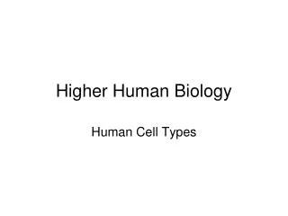 Higher Human Biology