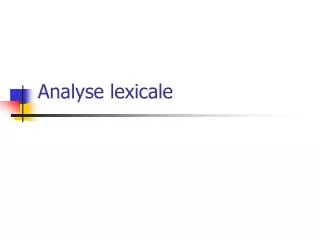 analyse lexicale