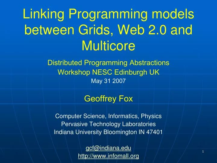 linking programming models between grids web 2 0 and multicore