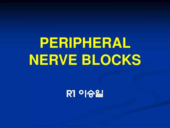 peripheral nerve blocks