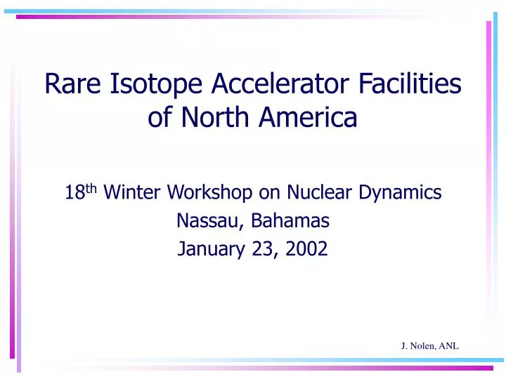 rare isotope accelerator facilities of north america
