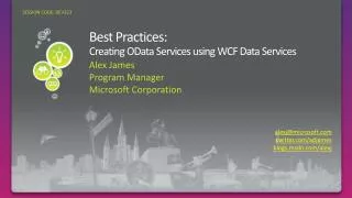 Best Practices: Creating OData Services using WCF Data Services