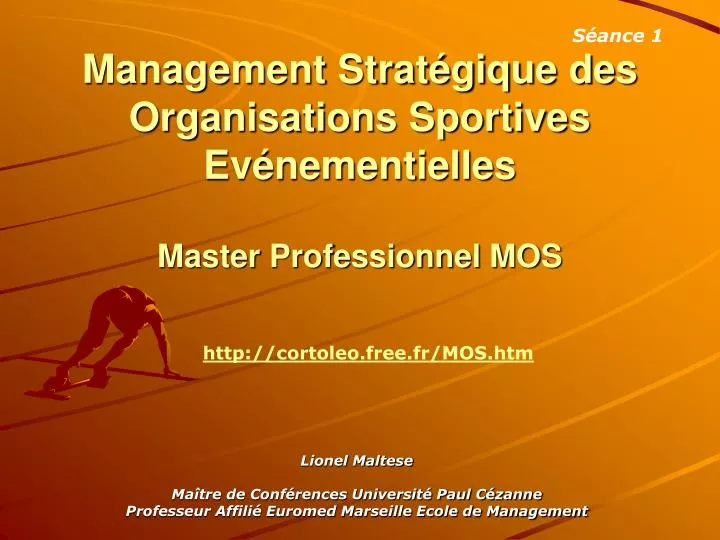 management strat gique des organisations sportives ev nementielles master professionnel mos