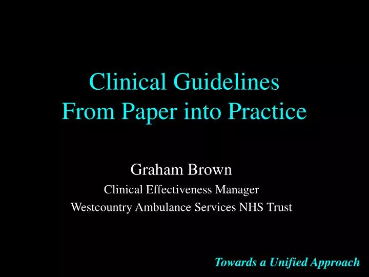 clinical guidelines from paper into practice