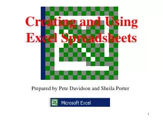 Creating and Using Excel Spreadsheets