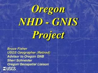 Oregon NHD - GNIS Project