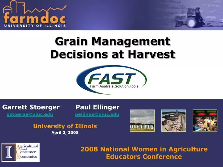 grain management decisions at harvest