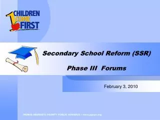Secondary School Reform (SSR) Phase III Forums
