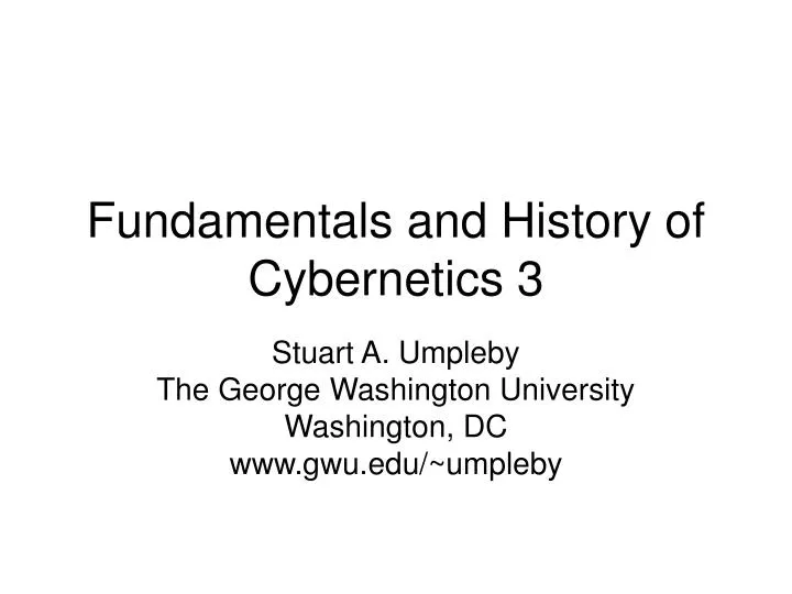 fundamentals and history of cybernetics 3