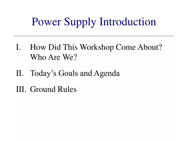 power supply introduction