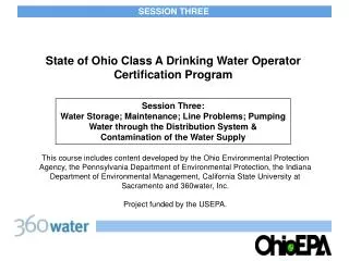 State of Ohio Class A Drinking Water Operator Certification Program