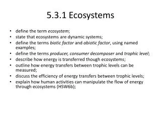 5.3.1 Ecosystems