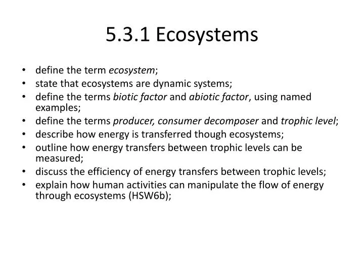 5 3 1 ecosystems