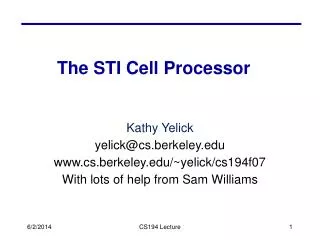 The STI Cell Processor